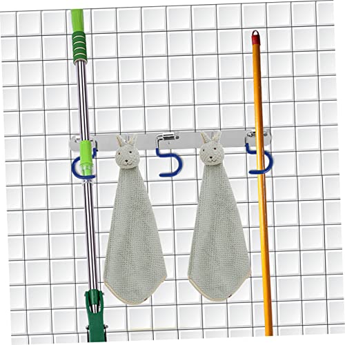 Cabilock Mop Holder Stainless Steel Hooks Heavy Duty Hook Wall Hanging Hooks S- Type Mop Heavy- Duty Hook Wall Hanger Broom Holder Wall Mount S-Type with Hangers Tool Fold - size: 42X9X2CM