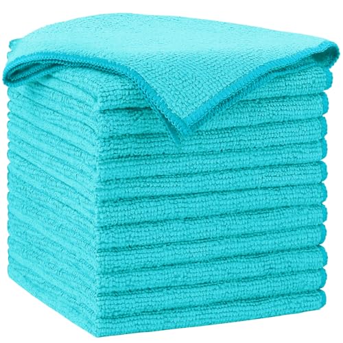 AIDEA Microfiber Cleaning Cloth-12PK, Soft Microfiber Towels for Cars, Absorbent Cleaning Rags, Lint-Free Streak-Free Wash Cloths for House, Kitchen, Window(12in.x12in), Blue - color: Blue, size: 12 in. x 12 in.