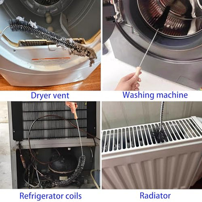 8 Pack Washing Machine Cleaning Brush, Dryer Vent Cleaner Kit, Flexible Dryer Lint Brush Vent Cleaner, Lint Trap Cleaning Tool, Household Cleaning Tools for Tile, Bathtub, Sink, Grout, Bathroom,Shower