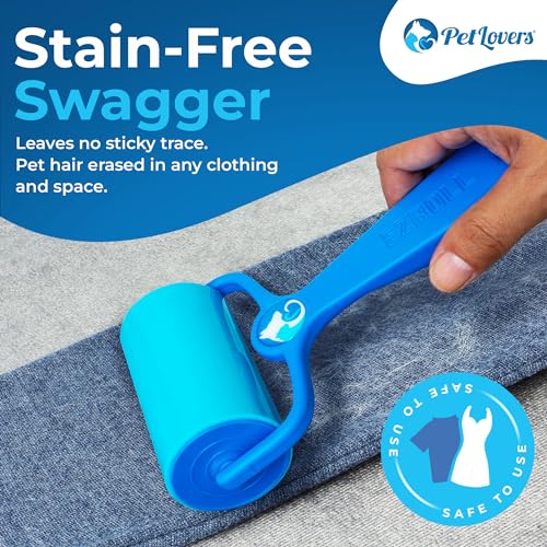 PetLovers EzRoll Reusable Lint Roller - Sticky for Life & Multi-Purpose Pet Hair, Dust, & Lint Remover for Clothing, Upholstery, & Cars - Sustainable, Washable & Efficient - size: Standard