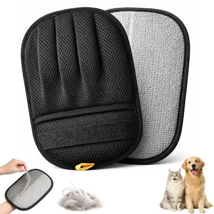 Wolfster Pet Hair Removal Glove for Cats & Dogs, Upgraded Five-Finger Electrostatic Reusable Pet Hair Remover Mitt for Couch, Sofa, Carpet, Car Seat, Bedding & Clothing, Lint Roller Alternative - color: Pack of 1