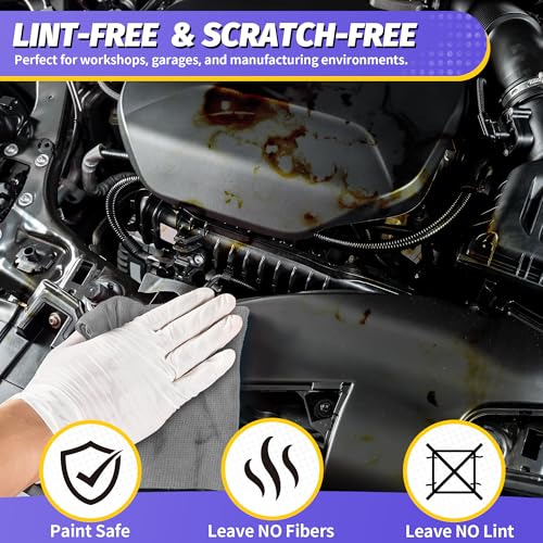 Microfiber Cleaning Cloth,150 Pack Grey Cleaning Rags, Bulk All-Purpose Lint-Free Shop Towels Wipes, Commercial Micro Fiber Cleaning Towels Washcloth for Car Garage Housekeeping 11.5"*11.5" - color: Grey, style: 150 Pack
