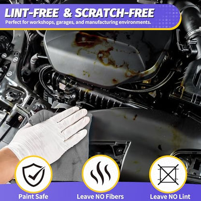 Microfiber Cleaning Cloth,150 Pack Grey Cleaning Rags, Bulk All-Purpose Lint-Free Shop Towels Wipes, Commercial Micro Fiber Cleaning Towels Washcloth for Car Garage Housekeeping 11.5"*11.5" - color: Grey, style: 150 Pack