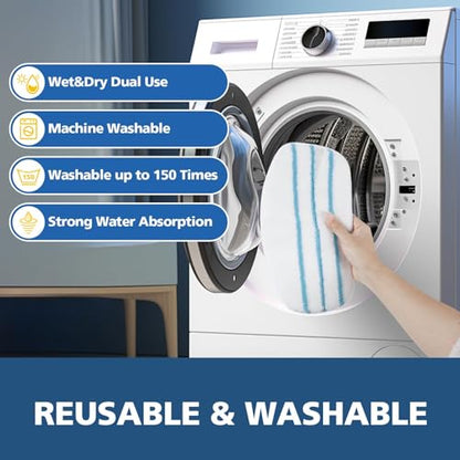 LINNIW 8 Pack Replacement Steam Mop Pads Compatible for PurSteam ThermaPro 10-in-1 - size: Pack of 8