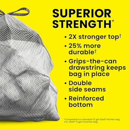Glad ForceFlex MaxStrength Kitchen Trash Bags, 20 Gal, Fresh Clean Febreze, 80 Ct (Package May Vary) (Pack of 3) - size: 80 Count (Pack of 3)