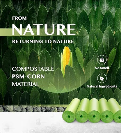 Compostable Trash Bags - FORID 13 Gallon Tall Kitchen Garbage Bags 80 Count Unscented Trash Can Liners 55 Liter Medium Wastebasket Bags for Bathroom Home Bedroom Office Garbage Can (5Rolls/Green) - style: 13 Gal (80 Count)