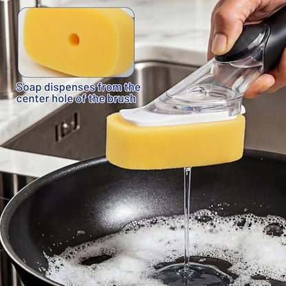 Sponge Brush Refills for OXO Dish Brush, 6 Pack Soap Dispensing Dish Refills, Scrub Replacement Head for Scrubber, Sponge Replacement Head Fits Soap Dispensing Handle