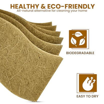 Natural Kitchen Sponge –24-Pack Biodegradable Sponges for Dishes –Compostable Dish Washing Scrubbers – Eco Friendly Non-Scratch Cellulose & Coconut Husk Scrubber Sponges for Cleaning - size: Pack 0f 24