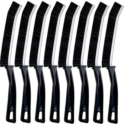 Hard Bristle Crevice Cleaning Brush.Multi-Purpose New Cleaning Brush Tool, Black Bristles with Ergonomic Grip Bathroom Gap Brush, Home, Kitchen, Bathroom, Faucets, Toilet,Window, Vehicle, (8)
