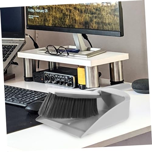 Zerodeko Portable Dustpan Brush Set Compact Cleaning Tool for Desktop Floor Soft Scrub