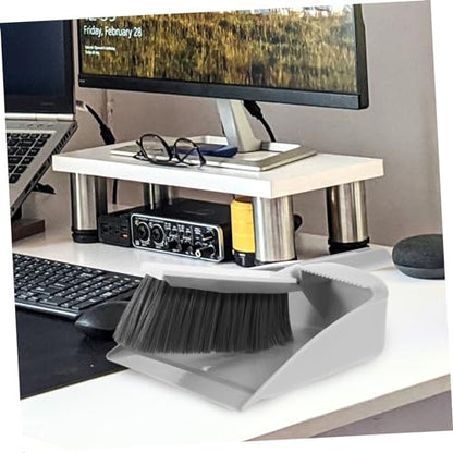 Zerodeko Portable Dustpan Brush Set Compact Cleaning Tool for Desktop Floor Soft Scrub