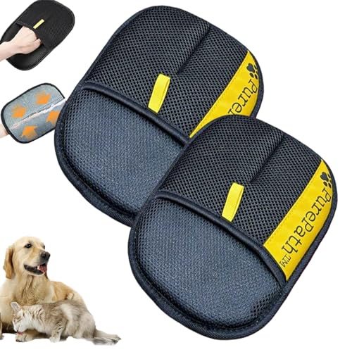 Hair Remover Glove, Electrostatic Pet Hair Remover Glove for Dogs and Cats, Cat Hair Removal Brush, Pet Grooming Supplies for Clothing, Couch, Carpet, Car Seat, Bed, Laundry (2Pc) - color: 2Pc