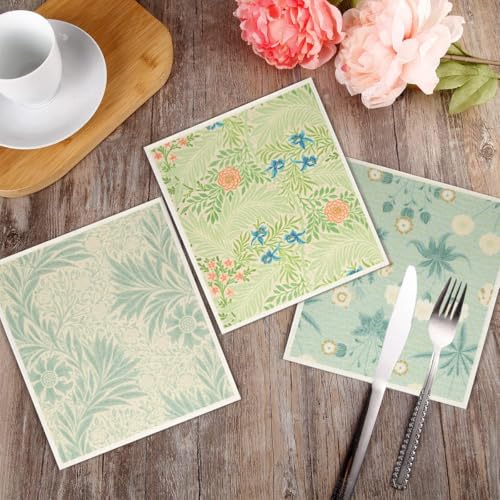 6 - Pack Swedish Kitchen Dish Cloths - Reusable Paper Towels for Counters & Dishes - Eco Friendly Cellulose Sponge Cloth (Flower Pattern) - color: D-flower Pattern