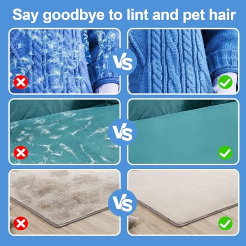 Pet Hair Remover Gloves Reusable Electrostatic Dog & Cat Hair Remover for Furniture, Couch, Clothing & Pet Beds Quick Clean No Refills Washable Fur Removal Mitt 2026 Upgraded Design