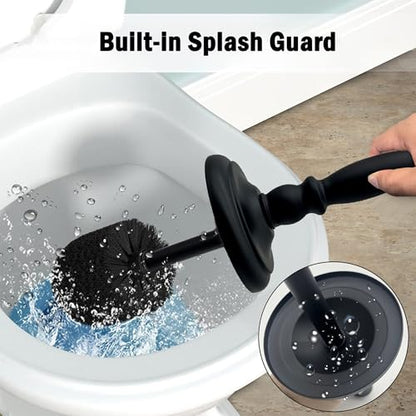 Metal Toilet Bowl Brush with Holder Premium Bathroom Cleaning Set Rustproof Hygienic Durable Elegant Finish - color: Matte Black