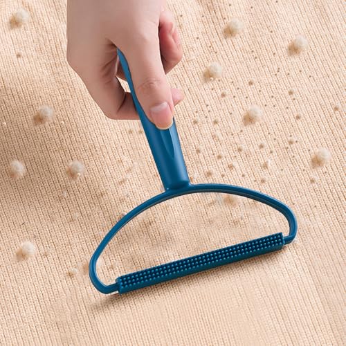 Portable Lint Remover for Clothes and Furniture - Reusable Manual Hair Cleaner for Pet Hair, Carpet, and Sofa - color: Blue