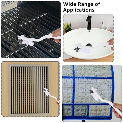 JJUNW 2Pcs Kitchen Scrub Brush, Angle Cleaning Brush, Right Angle Scrub Brush for Sink Household Dish Pot Pan Edge Corners, for Small Space Crevice Cleaning with Stiff Bristles (2)