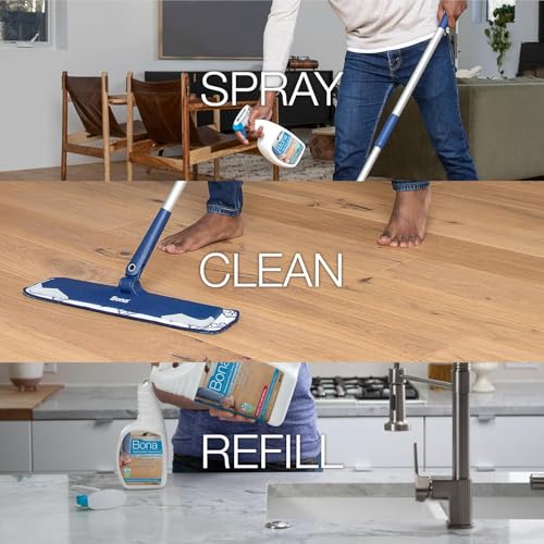 Bona PowerPlus Hardwood Floor Deep Cleaner Spray - 32 fl oz - Refillable - Oxygenated Formula and Residue-Free Floor Cleaning Solution - for Wood Floors - size: 32 Fl Oz (Pack of 1)