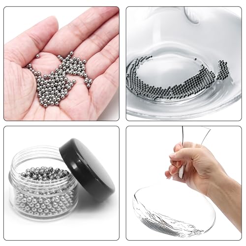Litoexpe 3 Pieces Decanter Cleaning Brush with 400 Pieces Cleaning Beads, Wine Glass Cleaner Brush Flexible Bottle Cleaning, Household Cleaning Tools for Wine Decanters, Goblets, Cups (Black)