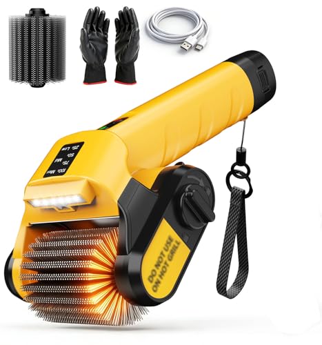 5000mAh 350 Mins Runtime Electric Rotary Grill Brush G2, 800RPM Powerful Outdoor Automatic Grill Cleaning Brush, 304 Stainless Steel No Bristle Shedding Cordless BBQ Cleaner