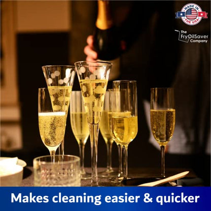 2-Pack Flute & Stemware Wine Glass Cleaning Brush - Dishwasher Safe, Non-Scratch Flute Cleaner for Crystal Glasses, Champagne Glass, Goblet, Wine Decanter - for Bar & Restaurant by FryOilSaver B61C - style: Pack of 2
