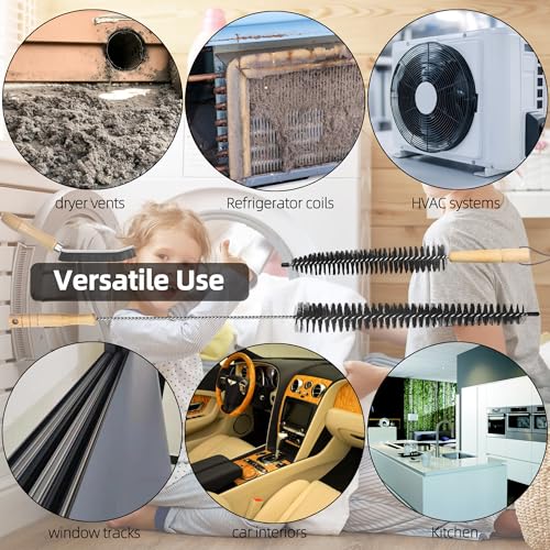 Dryer Lint Brush Vent Cleaner Kit,Included 1Pc 29.5" Refrigerator Coil Cleaning Brushes,2Pc Crevice Cleaning Brush and 1Pc 15" Dryer Vent Hose Cleaner, Washing Machine Cleaning Tools for Household - style: Dryer Lint Brush Vent Cleaner Kit