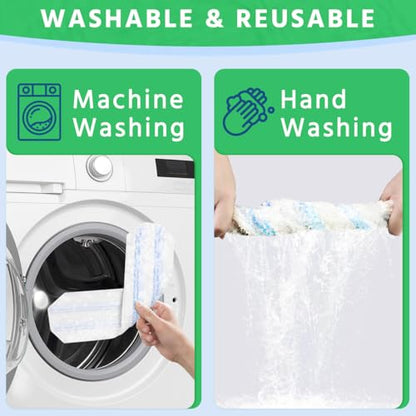 6 Pack H2prO Mop Pads Compatible with O Ceda H2PrO Flat Mop System, Reusable Mop Pads, Microfiber Mop Heads Replacements for Ocedar Flat Mop, Washable Microfiber Mop Cleaning Refills Pads