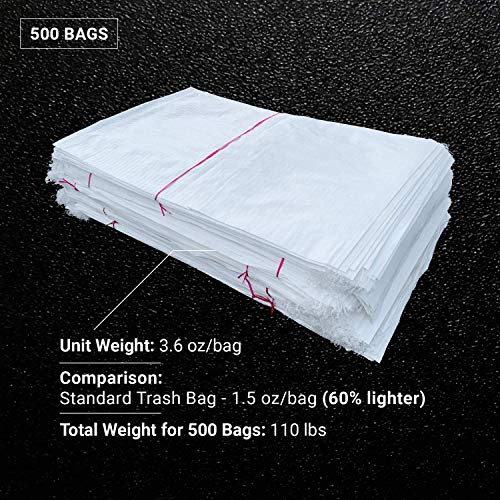 Sandbaggy Large Sandbags - Size: 25" x 40" - Thick Heavy Duty Contractor Bags, Heavy Duty Garbage Bags, Dumpster Bag, Construction Trash Bags, 6 mil (500 Bags) - size: 1 Count (Pack of 500)