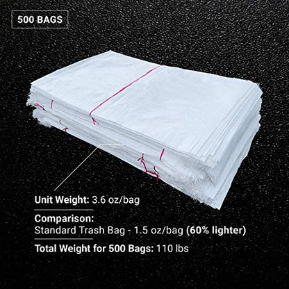Sandbaggy Large Sandbags - Size: 25" x 40" - Thick Heavy Duty Contractor Bags, Heavy Duty Garbage Bags, Dumpster Bag, Construction Trash Bags, 6 mil (500 Bags) - size: 1 Count (Pack of 500)