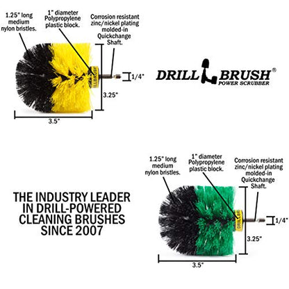 Kitchen Accessories - Pots and Pans Set - Spin Brush Kit - Grout Cleaner - Cleaning Supplies - Bathroom Accessories - Soap Scum, Hard Water Stains, Mineral Deposits, Calcium Build-up, Rust Stains - color: Green / Yellow