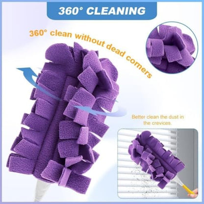 Chenille Duster Replacement Heads, Washable Reusable Chenille Microfiber Dust Duster, 360° Electrostatic Cleaning Pads for Multi-Surface Home, Blinds, Car, Furniture (Standard*2) - color: Standard*2