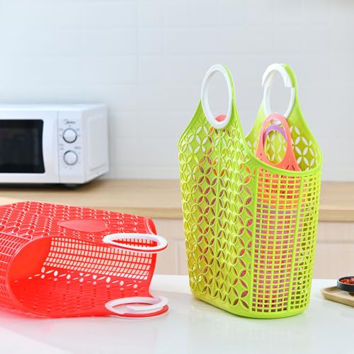 Fox Run Red Garden Harvest Basket with Built-In Handles, 6" x 14" x 18" Plastic Cleaning Caddy and Laundry Tote - color: Red