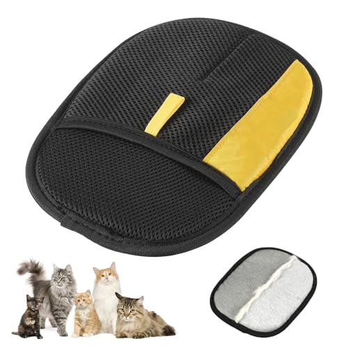 Kafia Pet Grooming Gloves,Pet Electrostatic Hair Removal Gloves,Two-Way Brush Sticky Hair Removal Tool,Cat Dog Hair Gloves,Reusable Powerful for Clothing, Couch, Furniture, Car Seats (1 PCS) - color: 1 PCS