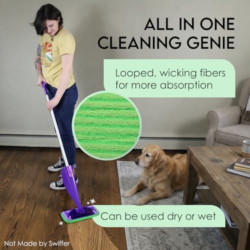 Reusable Floor Mop Pads - 8 Pack Swiffer Wet Jet Compatible Refills - Machine Washable, 12-inch Microfiber Mop Swiffer Wet Pads - Eco-Friendly Household Cleaning Supplies - size: 8 Count (Pack of 1)