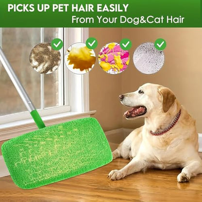 Microfiber Mop Pads - 4 Pack Reusable Washable Refills for Wet & Dry Floor Cleaning - Fits Most Standard Mops - Green Household Cleaning Pads - color: Green
