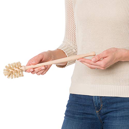 Redecker Bottle Brush, Light Horsehair Bristles, 14 Inch Long, Beechwood Handle for Milk Bottles and Glassware, Made in Germany - size: 13-3/4-Inches