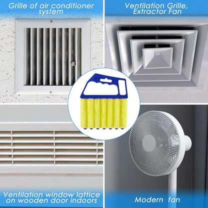 Geiserailie 2 Pcs Window Venetian Blind Cleaner Duster Tool Washable 7 Fingers Dusting Cleaner and Air Vent Shutter Brush Blinds Air Conditioner Fan Duster Dirt Housekeeping Tool (Orange Blue) - color: Orange Blue