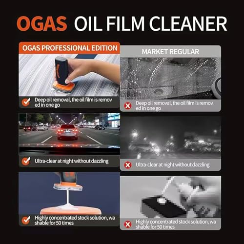 KEHOO 2026 New Handheld Glass Oil-Film Remover, Glass Oil Film Remover for Car, Glass Emulsion Cleaner Cleaning Board, Automotive Oil Film Cleaning Brush for Car Windows