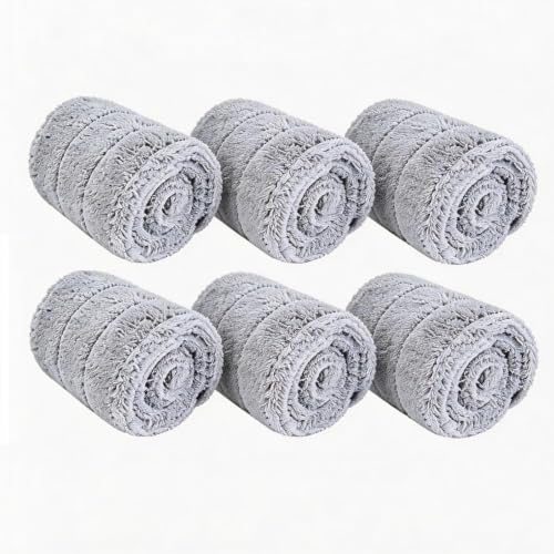 24 Inch Microfiber Mop Pads 6 Pack for Hardwood Tile Laminate Deep Clean | Reusable flat mop pads for floor cleaning, fits 24-inch mop heads, washable and durable, wet/dry use, home cleaning essential - color: 24 in Mop Pads