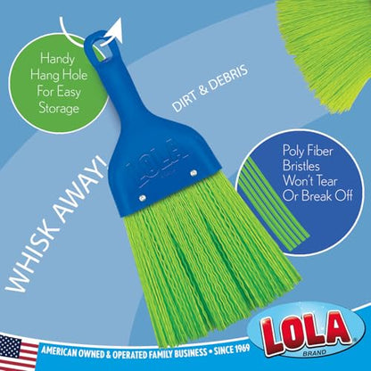 LOLA Whisk Broom, Hand Brush, 4 Pack Durable Bristles, Whisks Away Dirt & Debris, Compact, Hang Hole for Easy Storage, Indoor/Outdoor - size: 4 Pack, style: 2026 Model