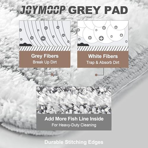 JOYMOOP Flat Mop Replacement Pads, Microfiber Cleaning Refills, Washable Stripe Pads, 13 inch, Pack of 4 for Flat Mop and Mop Bucket System - color: 4 Pcs 13" - 4 Stripe, size: 13.0 × 4.9 Inch