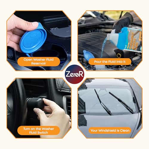 ZeroR® Windshield Washer Fluid, Ready to Use, +32°F Formula for Streak-Free Automotive Glass, Bug Splatter & Road Grime | Made in USA | 128 fl oz (1 Gallon) - size: 128 Fl Oz (Pack of 1)