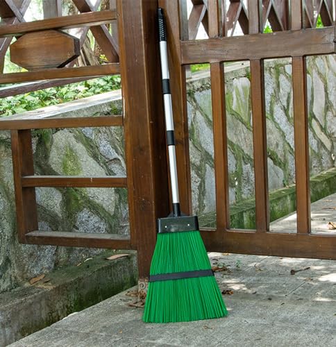 Courtyard Broom-Heavy Duty Broom Long Handle Outdoor Commercial Angle Broom for Courtyard Ourdoor Travel Camping