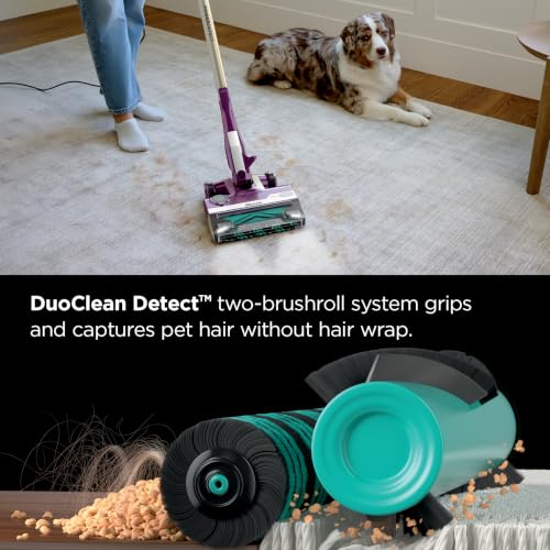 Shark PowerDetect | Corded Stick Vacuum Cleaner for Carpet & Hard Floors | Lightweight Hand Vacuum for Pet Hair with DuoClean | Self-Cleaning Brushroll | HEPA | 3 Attachments | Purple | HZ4001AMZ - style: PowerDetect w/ Precision Duster