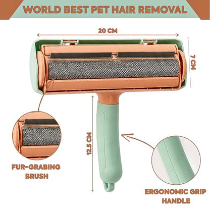 Reusable Lint Roller Pet Hair Remover Self Cleaning Tool for Dog Cat Hair Sofa Clothes Carpet Furniture Fur Remover