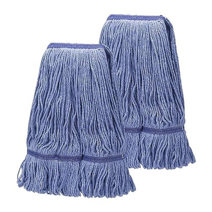 2 Pack Heavy Mop Replace Head，mop Head Replacement,Commercial mop Heads,Reusable Mop Head Refills-Replacement Mop Heads SuitableWet Industrial Blue Cotton Looped End String Head Refill (Blue) - size: 17 Ounce 2Pack