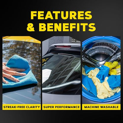 Meguiar's X190300 Perfect Clarity Glass Towels, Streak Free and Lint Free Finish -3 Pack - style: Clarity Glass Towel
