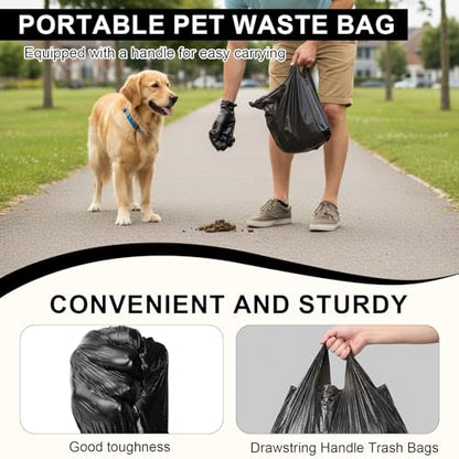 Small Trash Bags 100PCS with Handles Leak Proof, Extra Thick Waste Bag, Poop Bags,Car Trash Bags, for Dogs&Cats, Black - color: 100Black