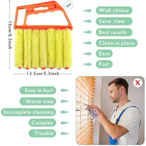 All-Purpose Washable Cleaning Brush – Blinds, Ac Vents & Window Tracks, Blind Cleaner Duster Tool, 7-Finger Microfiber Dusting Tool, Blind Cleaner Brush Set, for Home, Car, Ac, Sliding Doors (C) - color: C