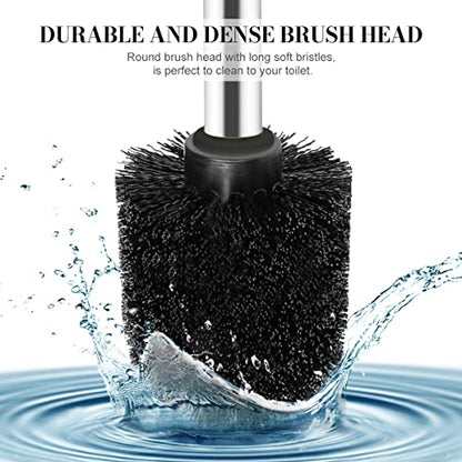 Toilet Brush and Holder, 2 Pack Toilet Brush with 304 Stainless Steel Long Handle, Toilet Bowl Brush for Bathroom Toilet-Ergonomic, Elegant,Durable (Blue) - color: Blue